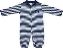 Michigan Wolverines Outlined Block "M" Striped Convertible Gown (Snaps into Romp