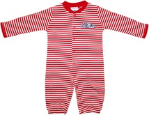Ole Miss Rebels Striped Convertible Gown (Snaps into Romper)